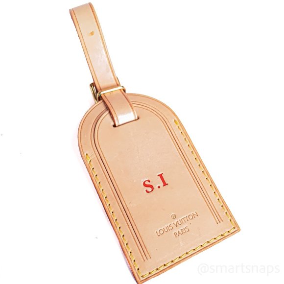 Authentic LOUIS VUITTON Vachetta leather Luggage Name Tag - SI - Picture 13 of 14